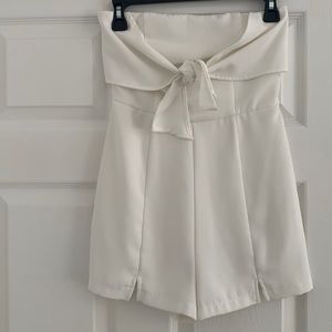 White strapless romper size small
